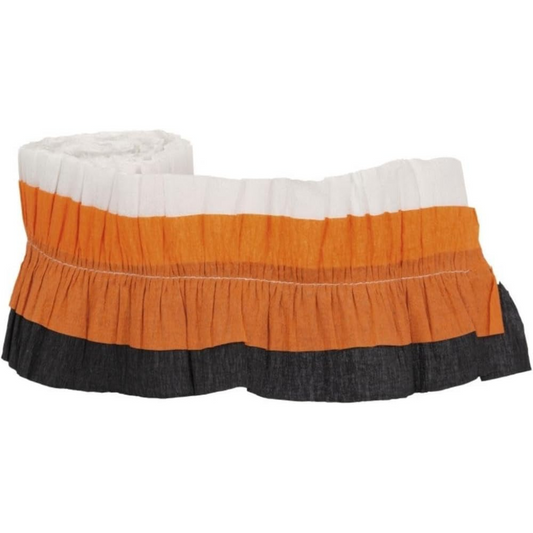 Black & Orange Tissue Paper Festoon Garland - 3 Inch, 9 Ft, 1 Roll