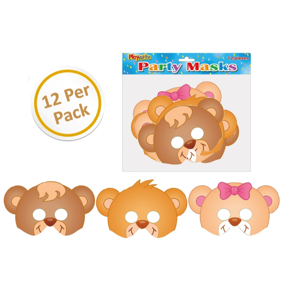 Teddy Bears Card Masks x 12