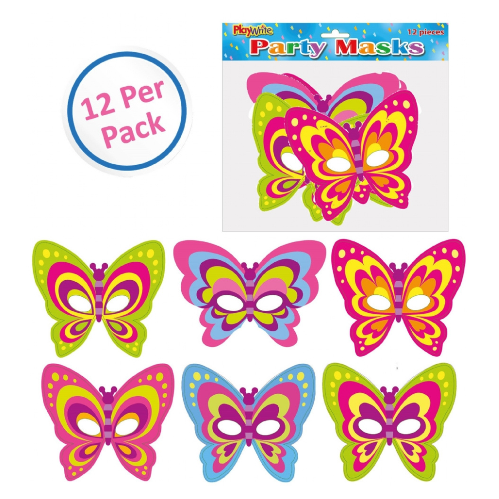 Butterfly Card Masks x 12