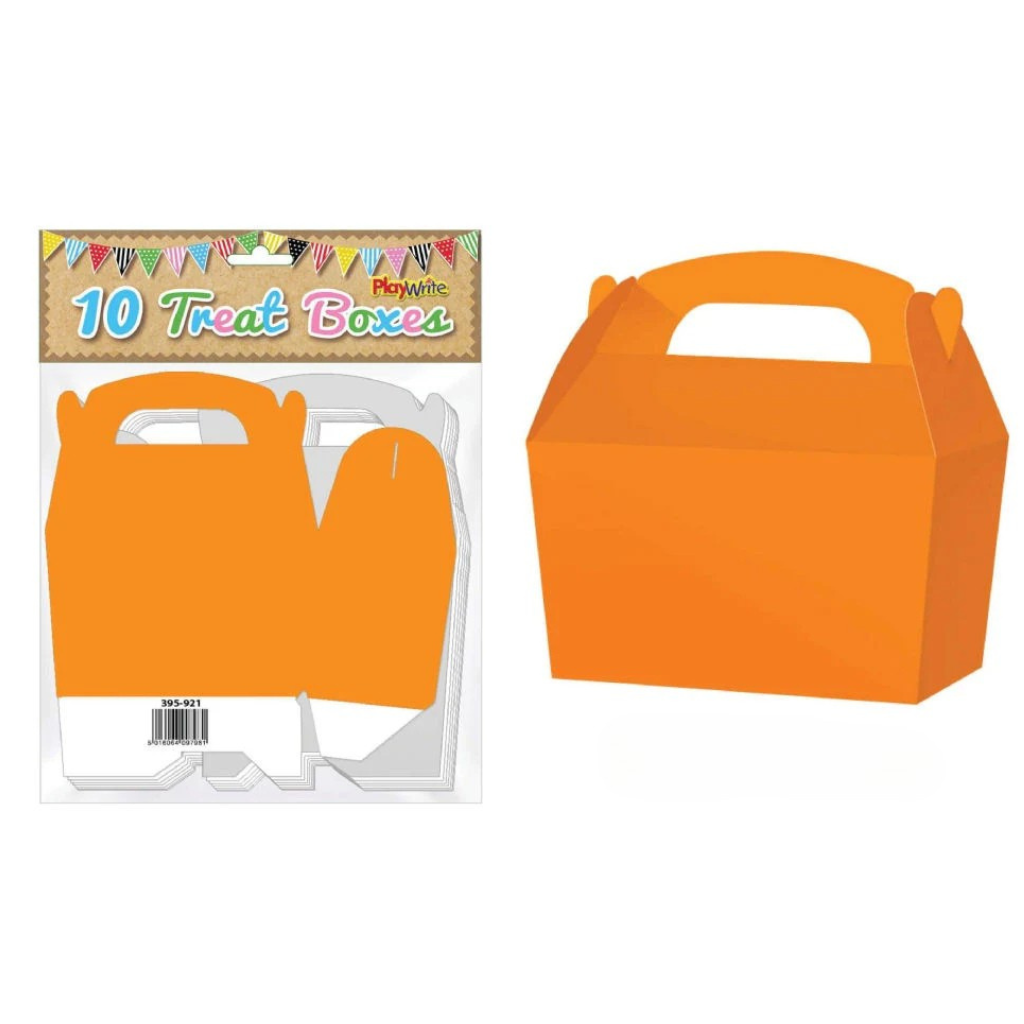10 Orange Party Treat Boxes