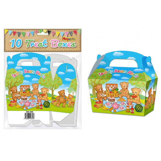 Teddy Bears Picnic Treat Box 12cm x 10 Pack