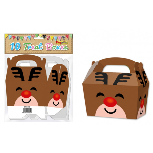 Rudolph Christmas Treat Boxes 12cm Pack of 10