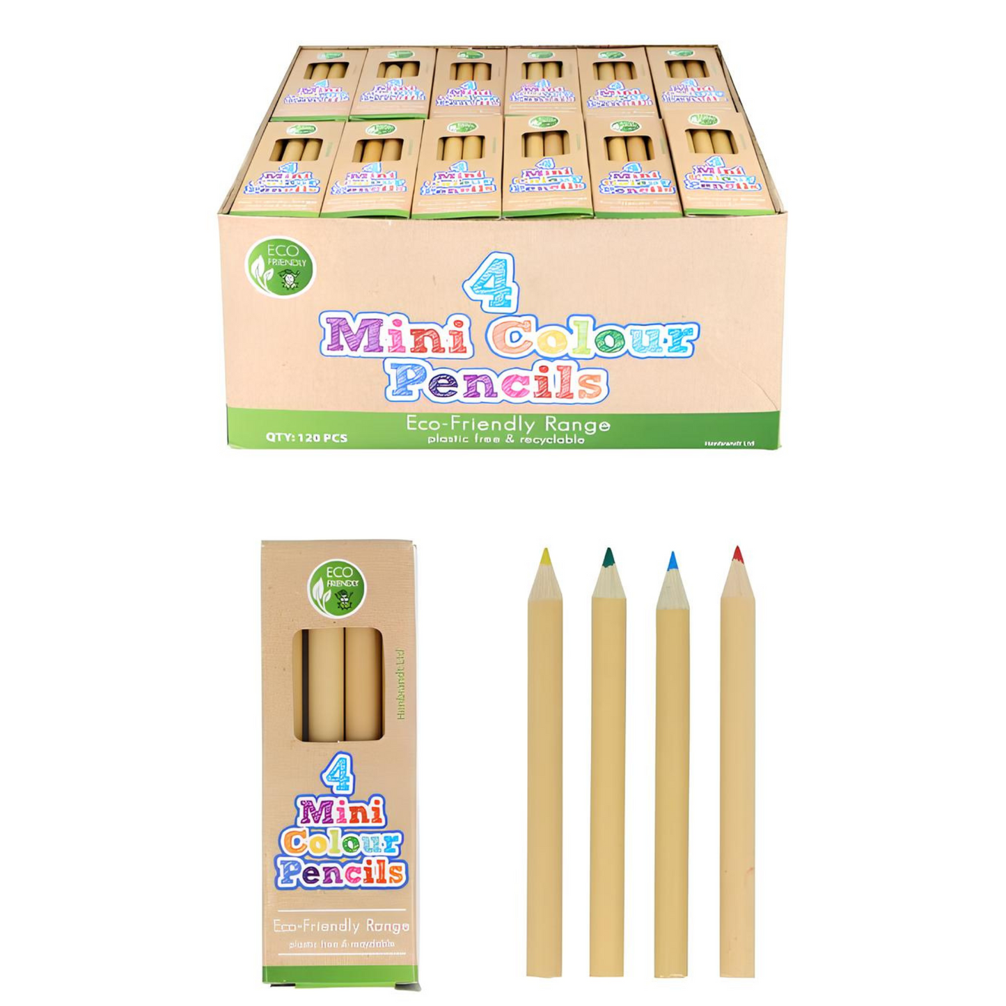 Eco-Friendly Mini Colouring Pencils (4pcs)