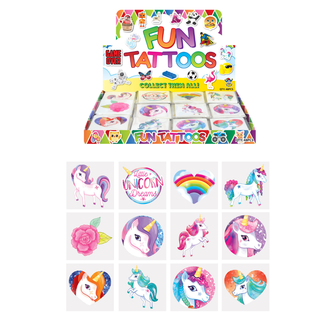 Unicorn 12 Pack of Tattoos