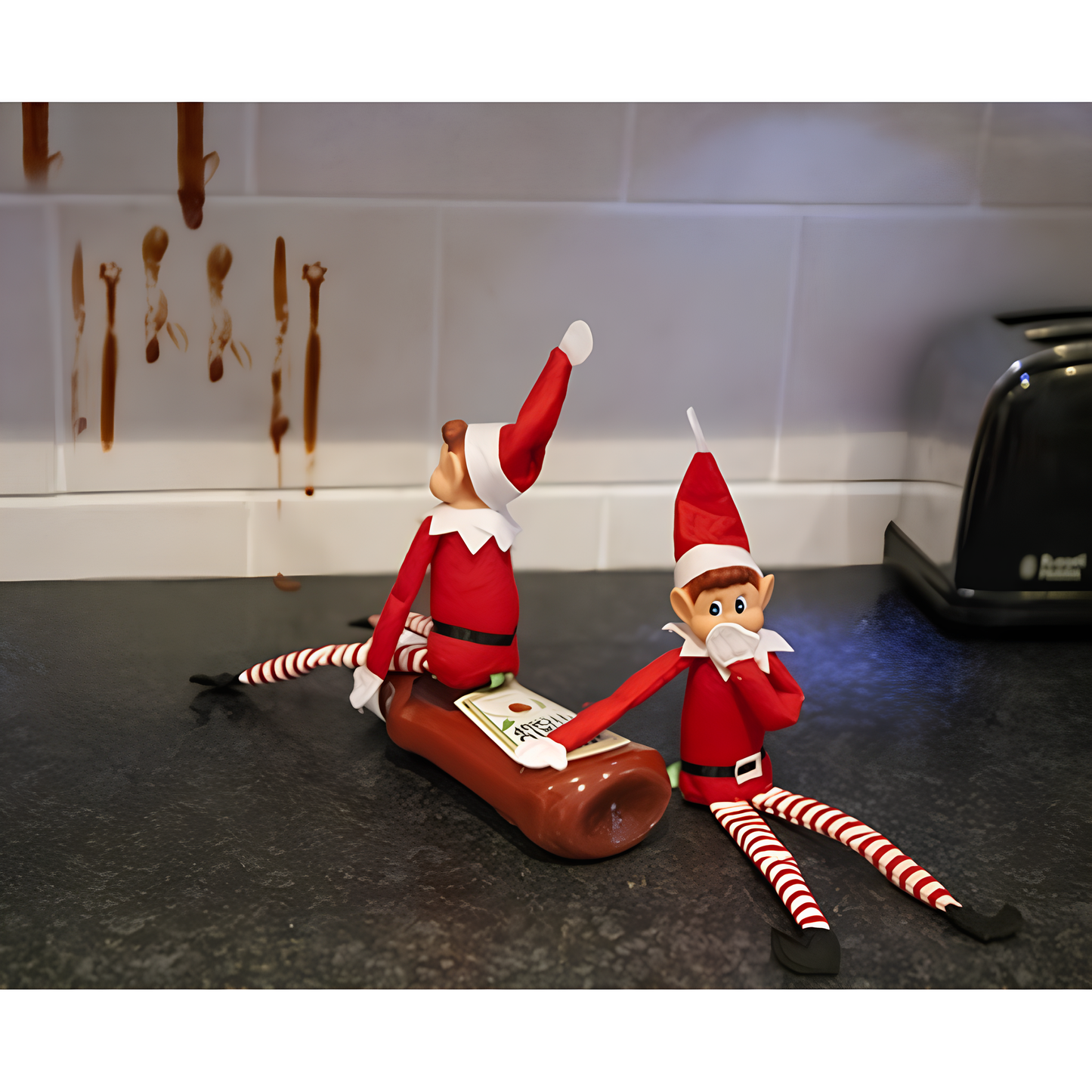 Red Long Leg Girl Elf With Hat 12"