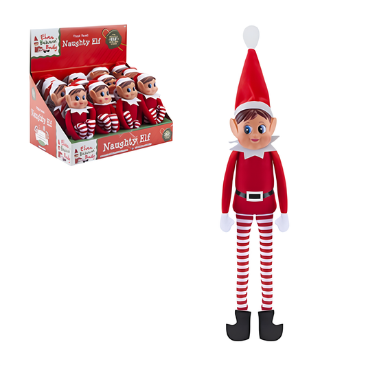 Red Long Leg Girl Elf With Hat 12"