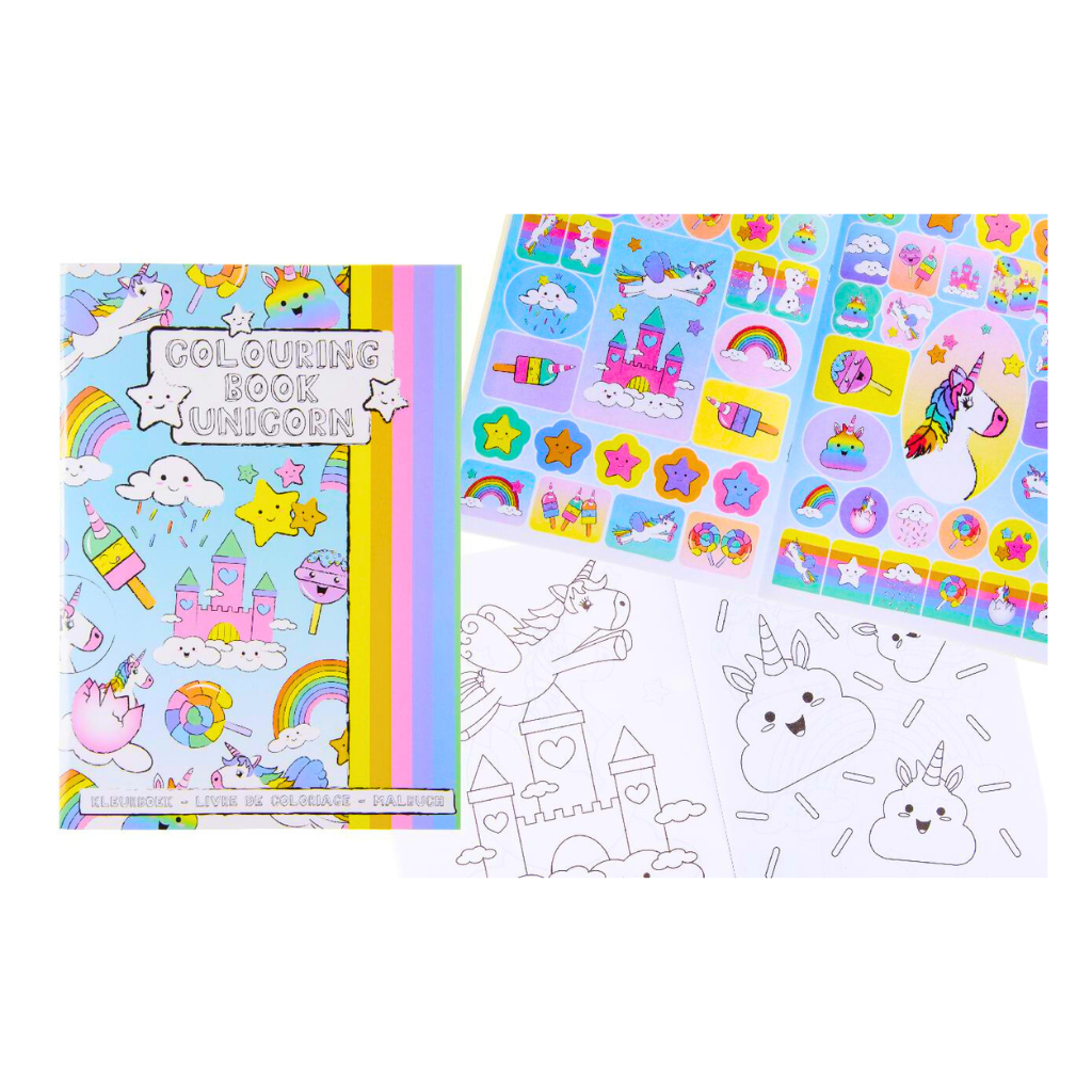 Unicorn Colouring Book With Stickers A4