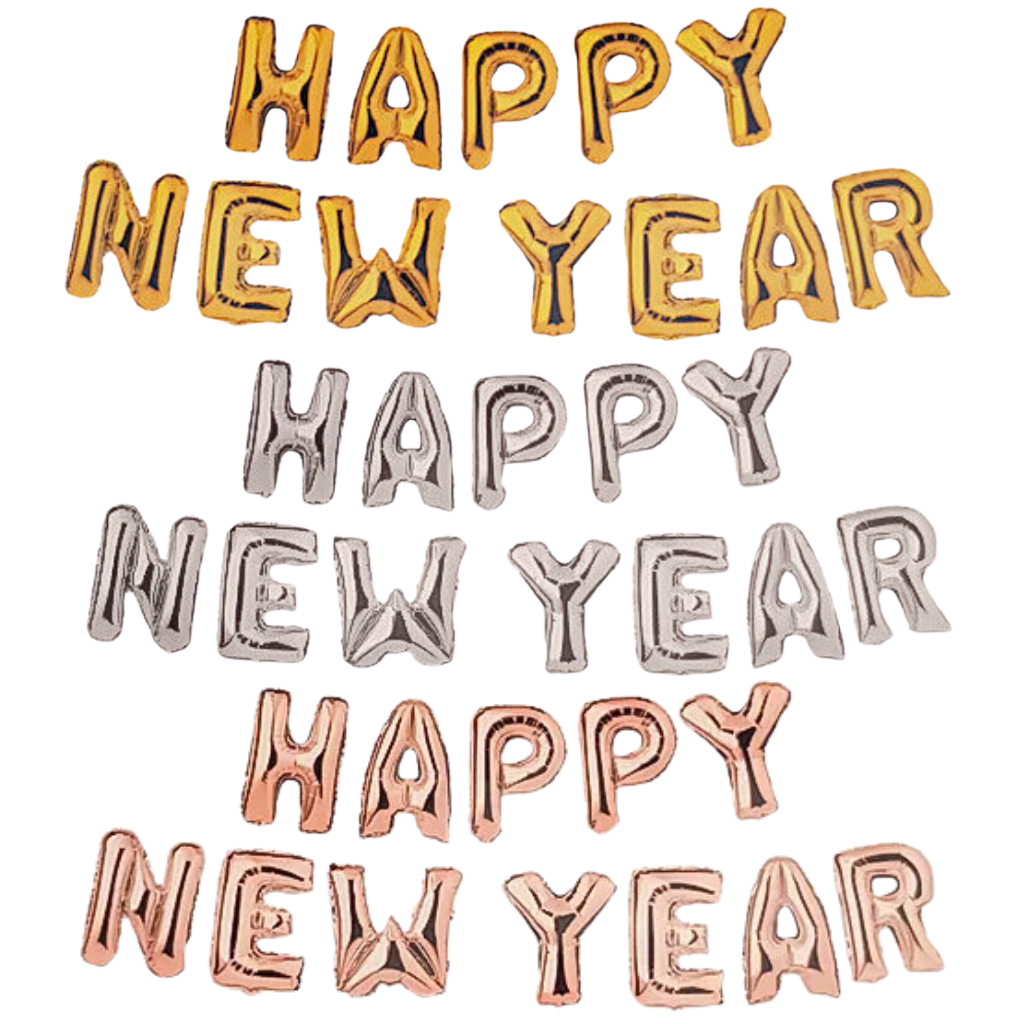 HAPPY NEW YEAR Air Fill Foil Letter Balloon Kit 34cm