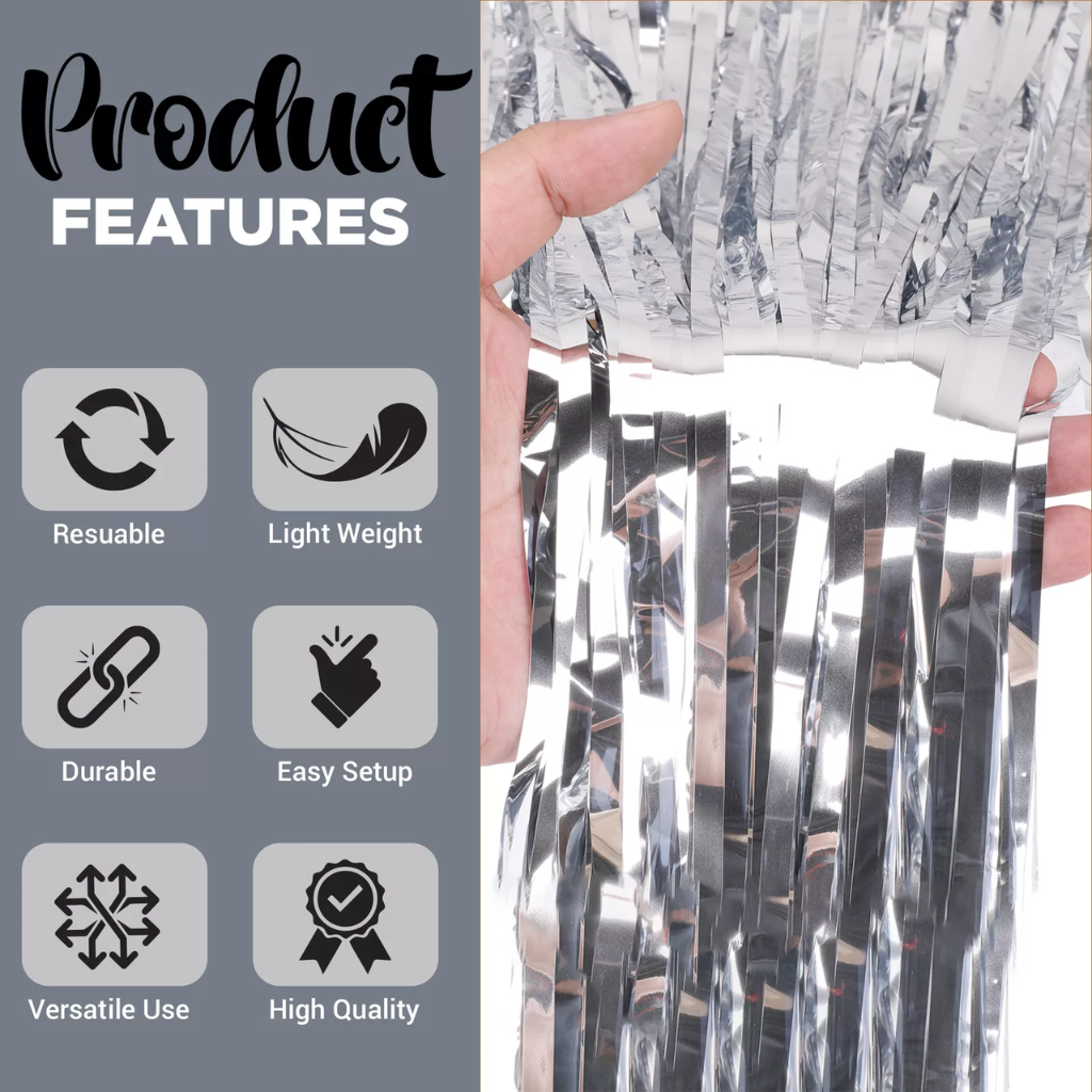 Silver Tinsel Curtain