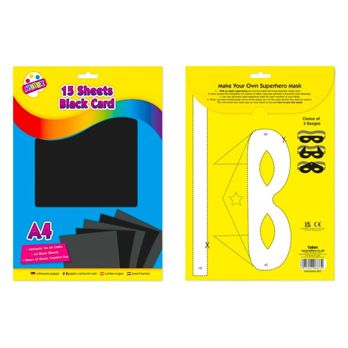 A4 Black Activity Card Sheets (15 Pieces) - Kids Party Craft