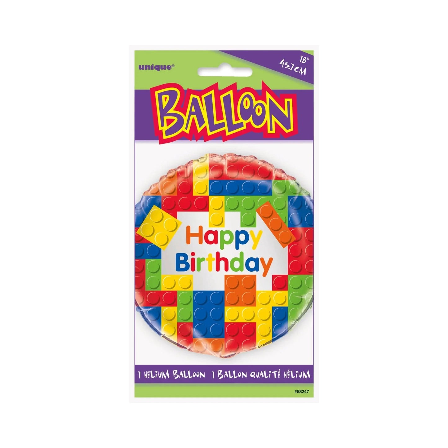 Building Blocks 18" Foil Balloon - Kids Party Craft
