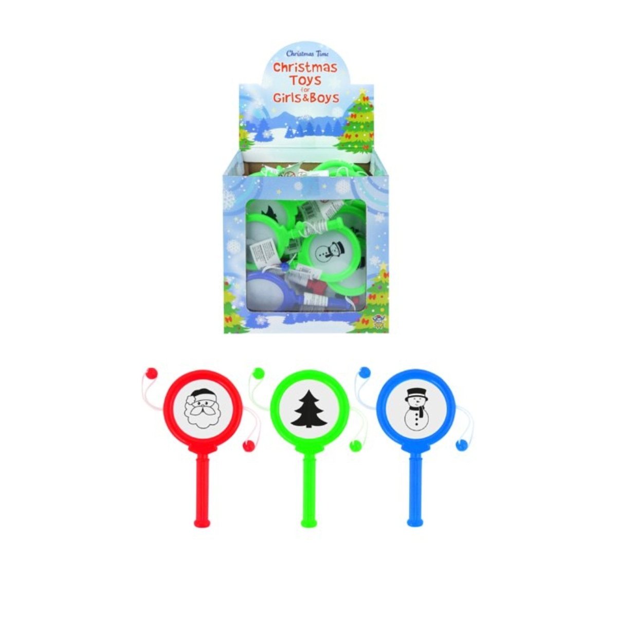 Christmas Mini Spin Drum (10cm) - Kids Party Craft