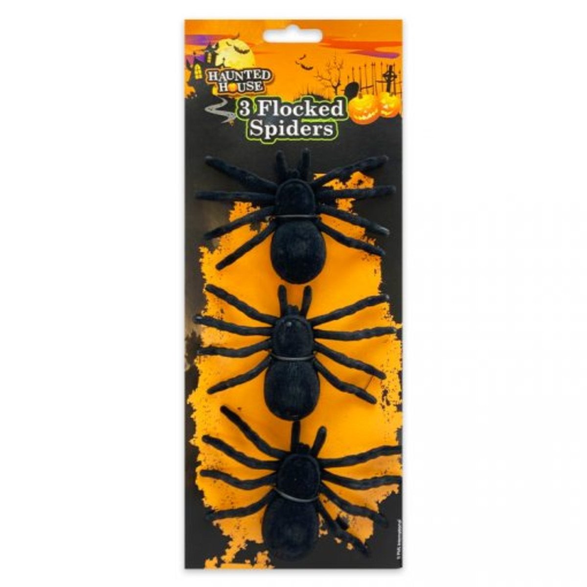 Creepy Flocked Spiders x 3 - Kids Party Craft