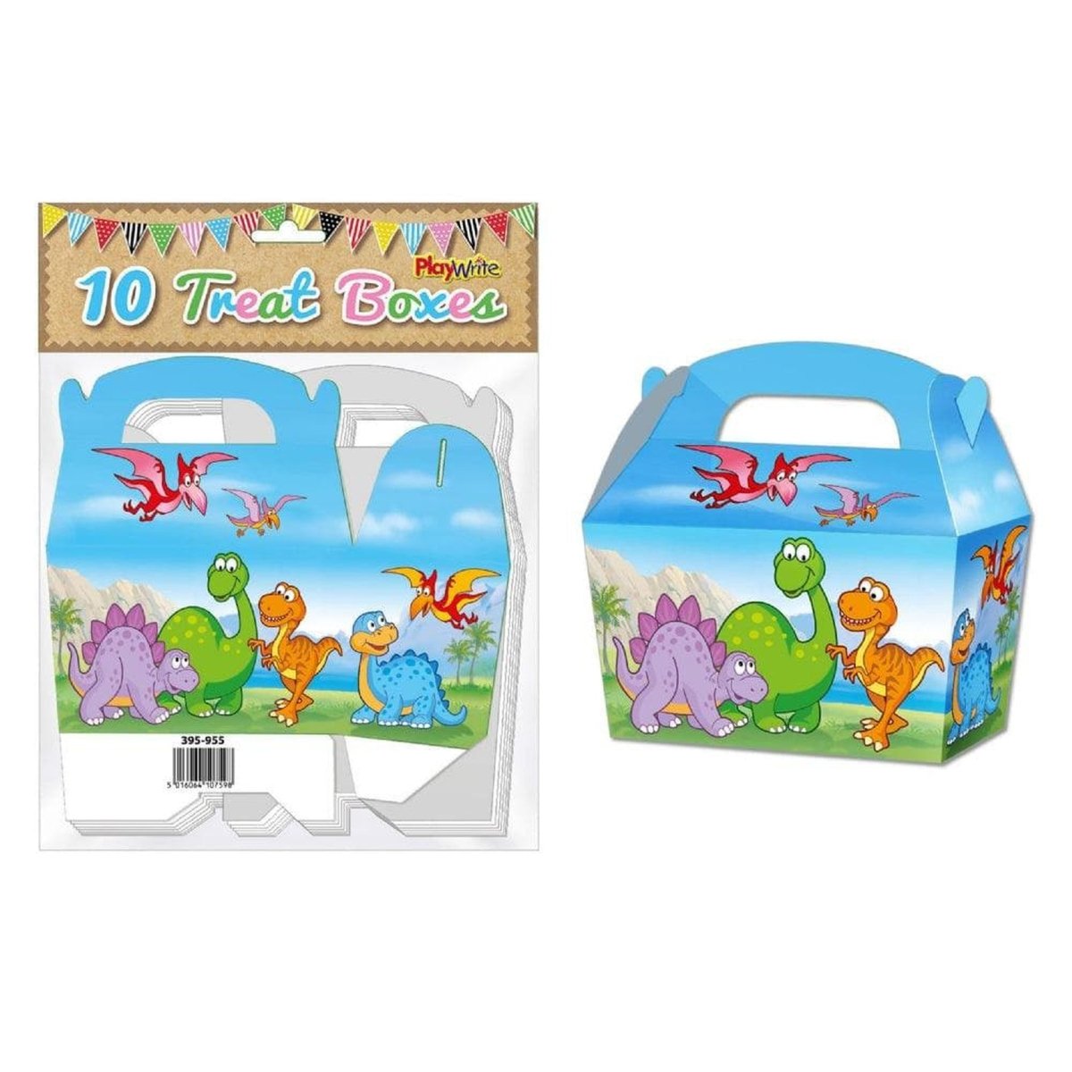 Dinosaur Treat Box 12cm Pack of 10 - Kids Party Craft