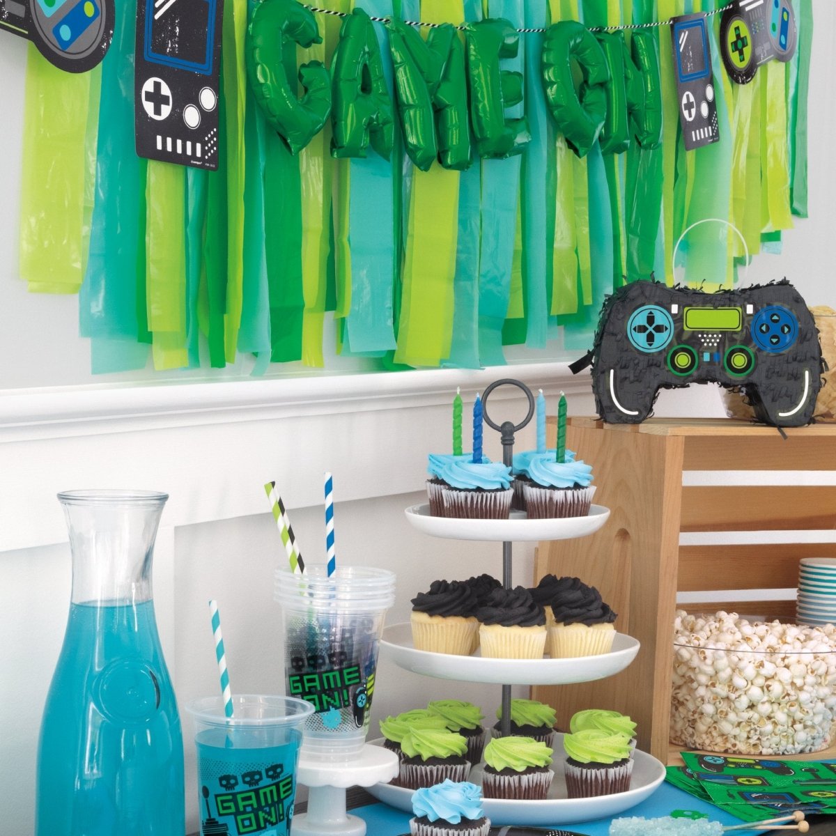 Gamer Birthday Diecut Controllers Garland 7ft - Kids Party Craft