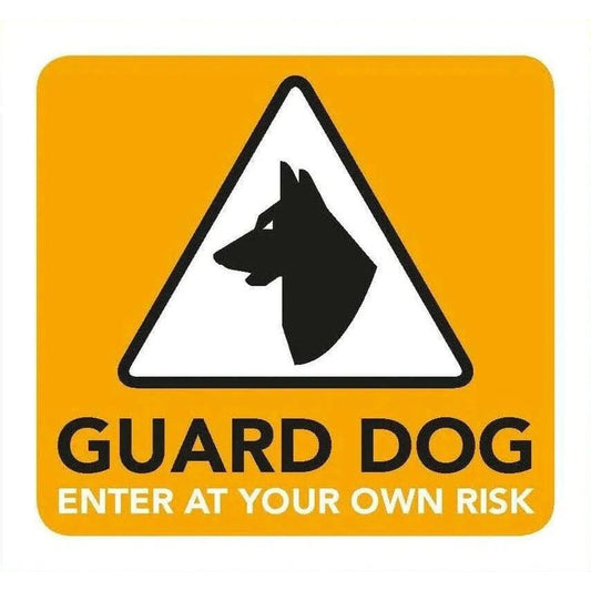 Guard Dog Information Sign 8cm x 8cm - Kids Party Craft