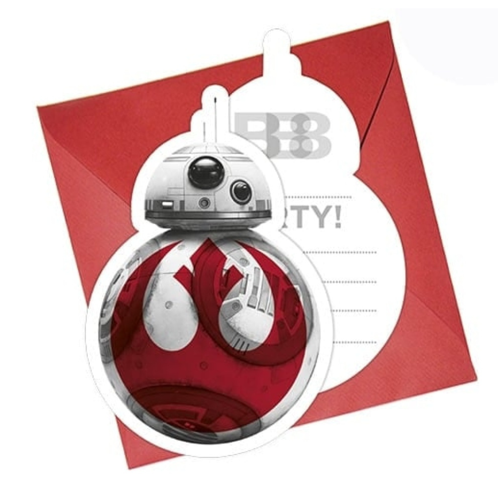 Star Wars Last Jedi invitation cards 6 Pack