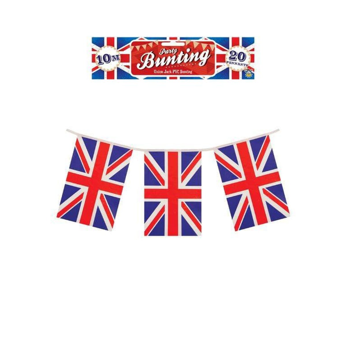 Union Jack Flag Bunting 10m (20 Flags) - Kids Party Craft