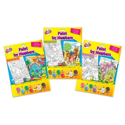 10 Piece Paint By Numbers Kit (3 Designs) - Kids Party Craft