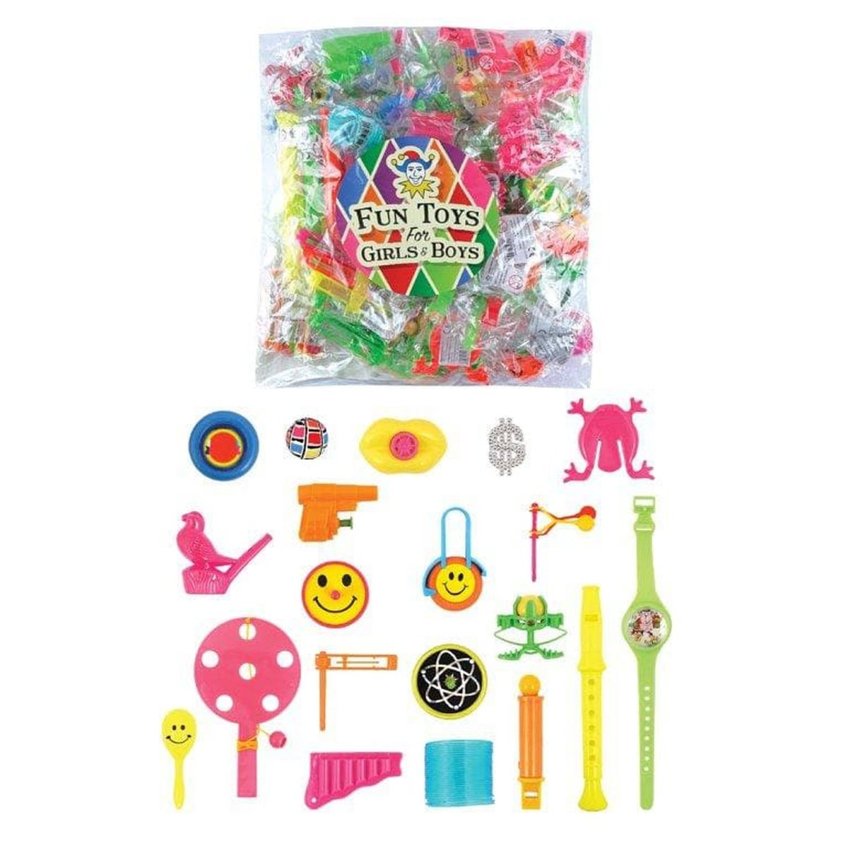 100 Piece Assorted Toy Bags (Various Toys Included) - Kids Party Craft