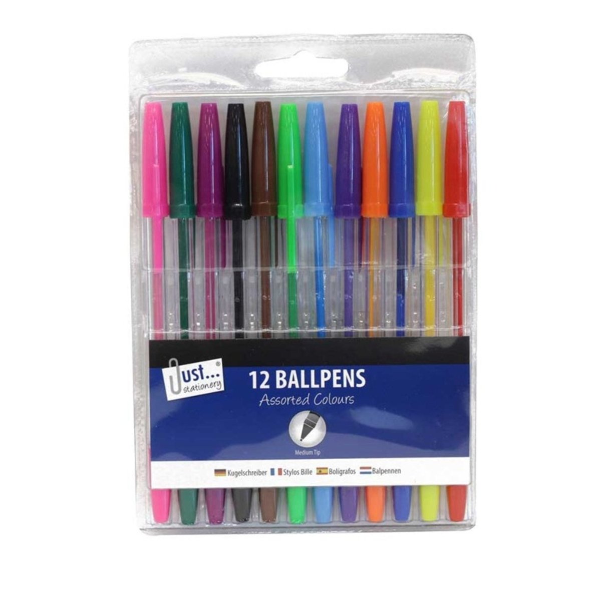 Multicoloured 12 Multicoloured Ballpoint Pens - Kids Party Craft | Kids Party Craft