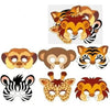 12 x Jungle Animals Card Masks - Kids Party Craft