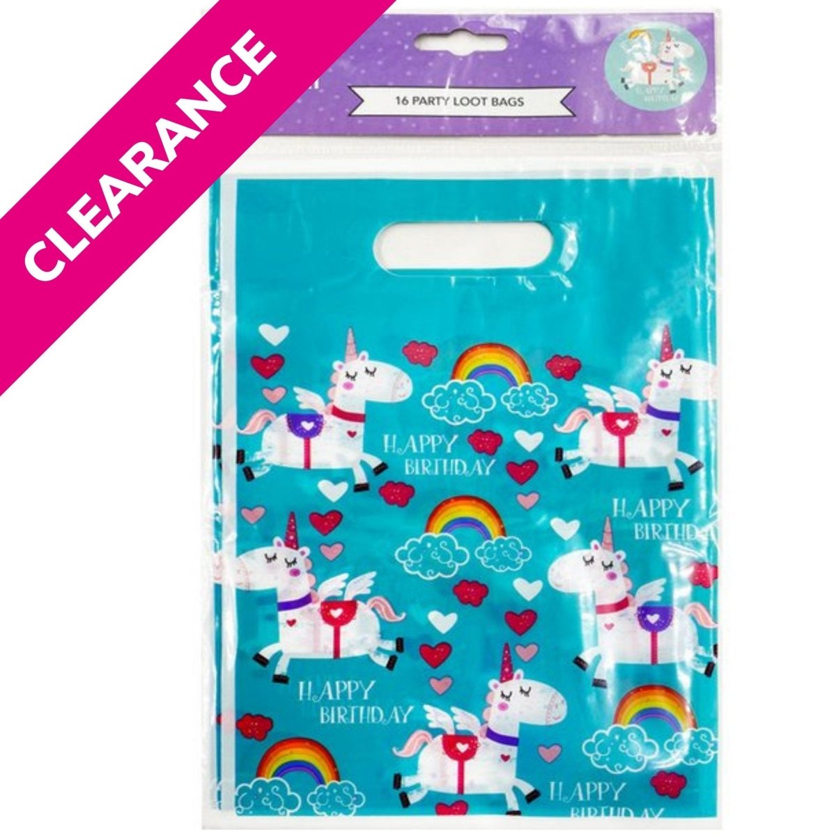 16 Pack Party Loot Bags - Unicorn - Kids Party Craft