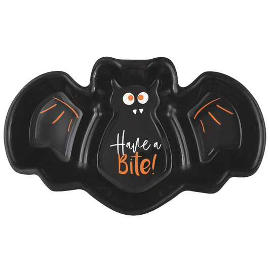 Bats & Boos Halloween "Have a Bite" Bat Shaped Plastic Serving Tray