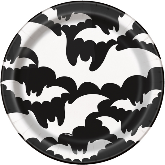 Bats Halloween Round 9" Dinner Plates 8pc