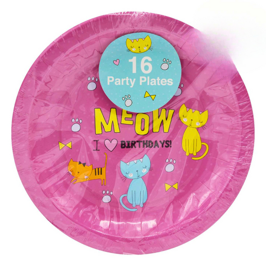 16 Pack Meow Paper Plates