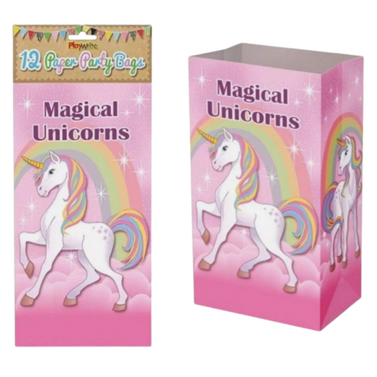 12 Pack Unicorn Paper Party Bags