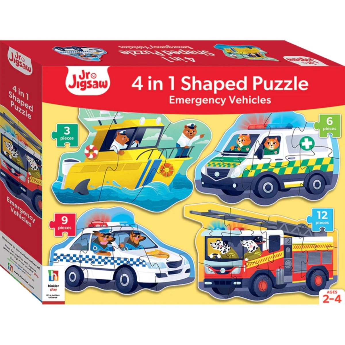 4 in 1 Puzzle Emergency Vehicles - Kids Party Craft