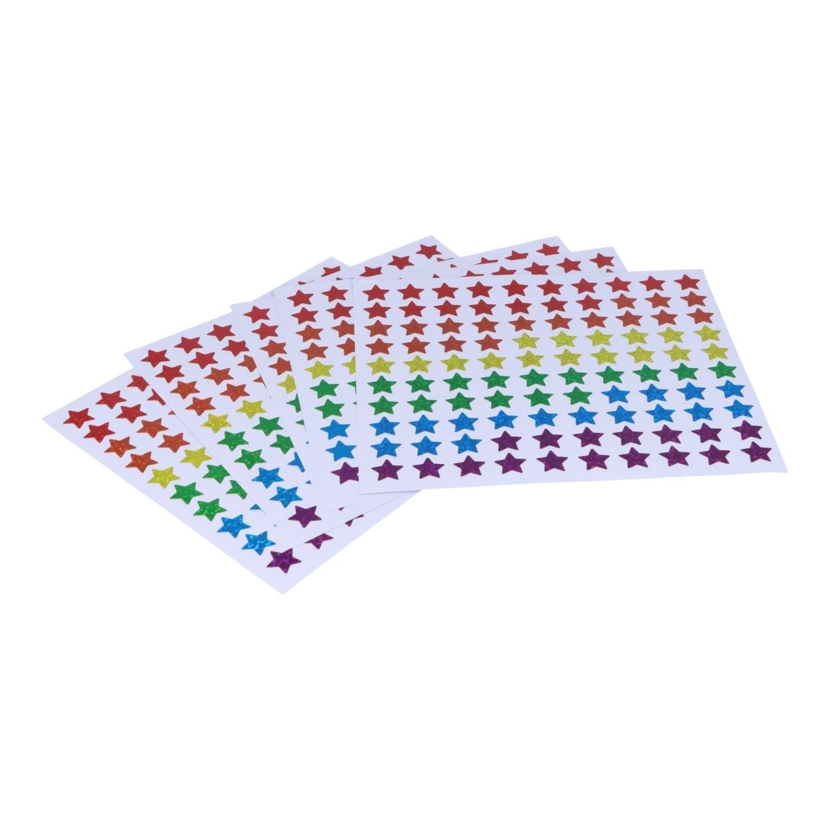 500 Holographic Star Stickers in 6 Assorted Colours – 100pcs per sheet - Kids Party Craft