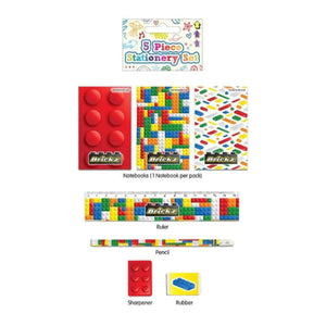 5pc Brickz Stationery Set - Kids Party Craft