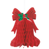 Red Bell Christmas Honeycomb Hanging Decoration 15"