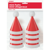 Mini Christmas Pom Pom Santa Party Hats 8pk