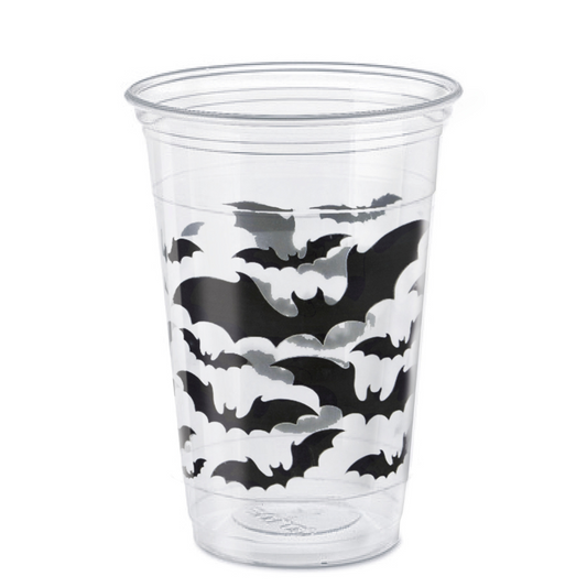 Black Bats Halloween 16oz Plastic Party Cups 8pk