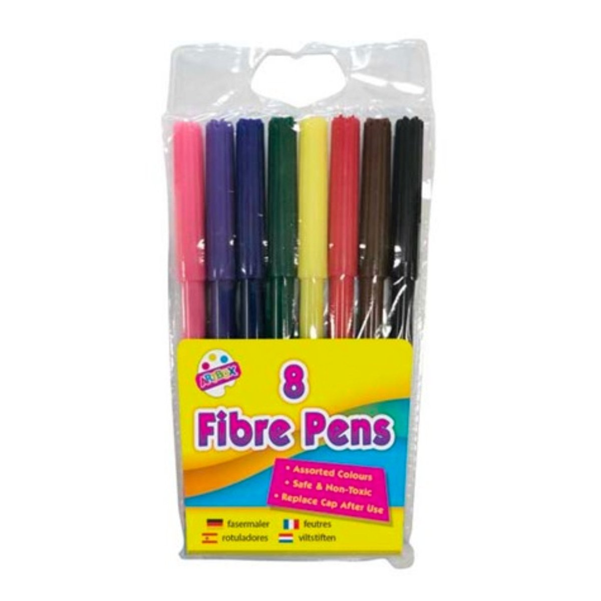 8 Fibre Colouring Pens Set - Kids Party Craft