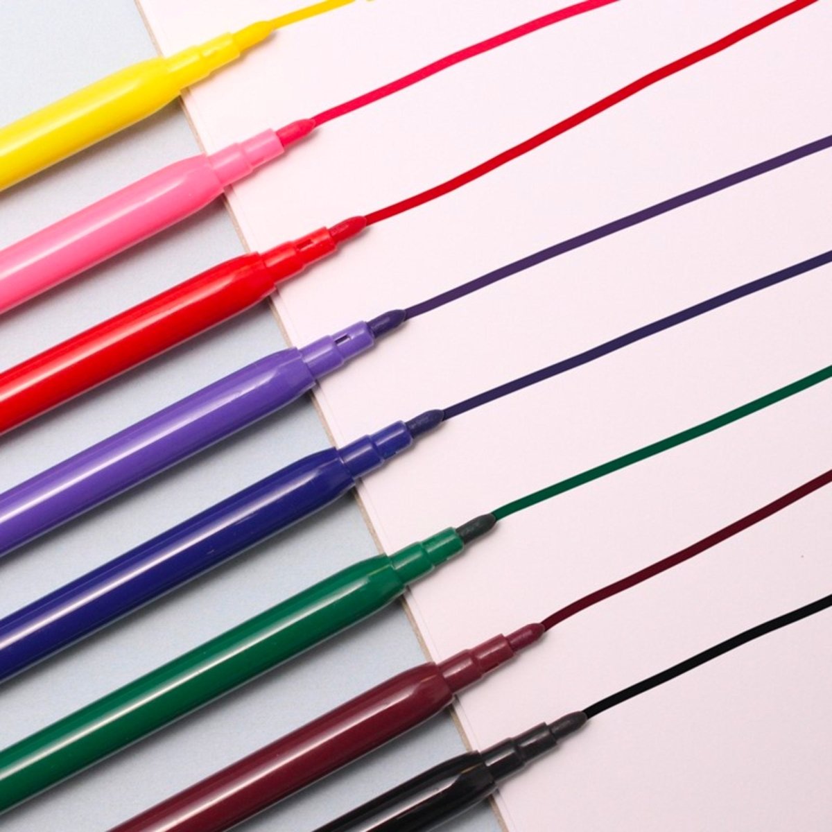 8 Fibre Colouring Pens Set - Kids Party Craft