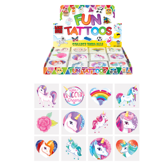 Unicorn 12 Pack of Tattoos