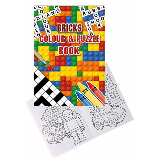 Bricks A6 Colour & Puzzle Book