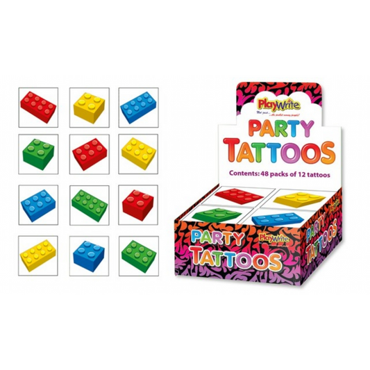 Bricks 12 Pack Tattoos 4x4cm