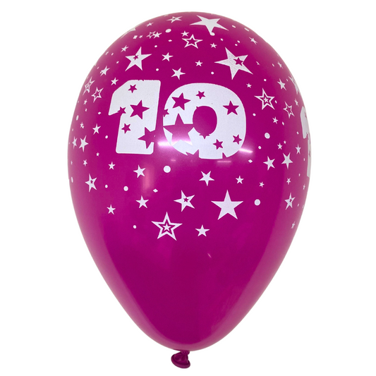 Age 10 Party Balloon Pack Of 10 Mixed Colours