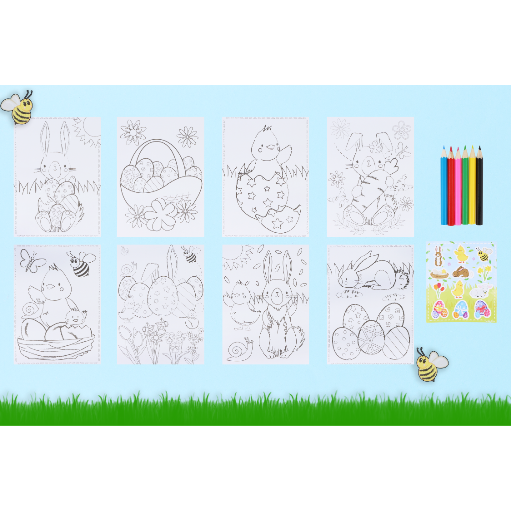 Easter Colouring Set With Stickers