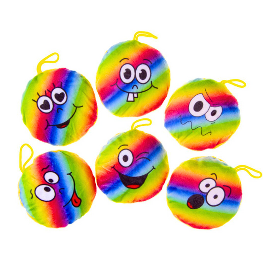 Plush Rainbow Emoji Faces Super Soft Toy