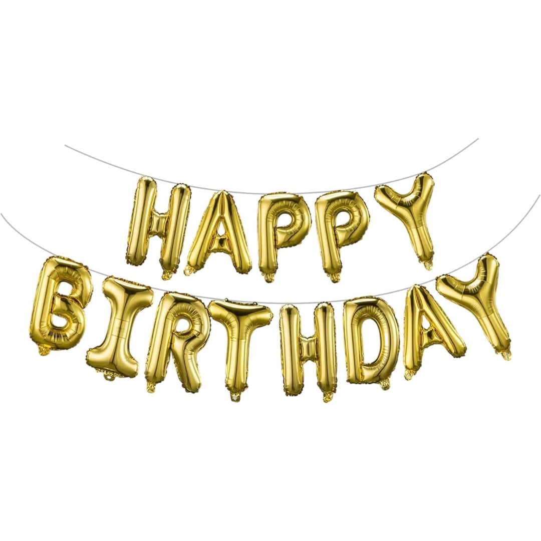 Gold Happy Birthday Foil Balloon (14"inflated)