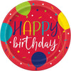 Happy Birthday Party Balloon Round Paper Plates 9