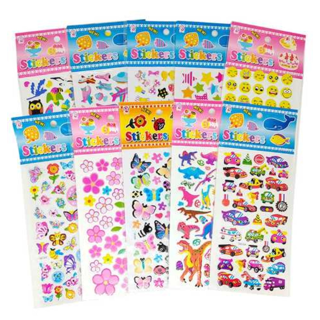 Mixed Pack of Stickers Sheets (20 Assorted Sheets)