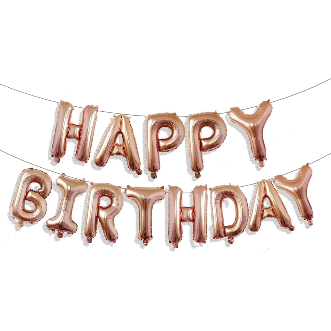 Rose Gold Happy Birthday Foil Balloon (14"inflated)