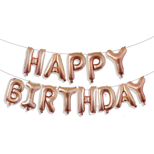 Rose Gold Happy Birthday Foil Balloon (14"inflated)